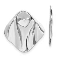 14k White Gold Polished Hammered Square Earring Jackets-H725J