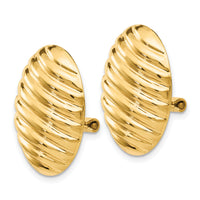 14k Polished Button Non-pierced Omega Back Earrings-H742
