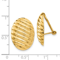 14k Polished Button Non-pierced Omega Back Earrings-H742