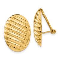 14k Polished Button Non-pierced Omega Back Earrings-H742