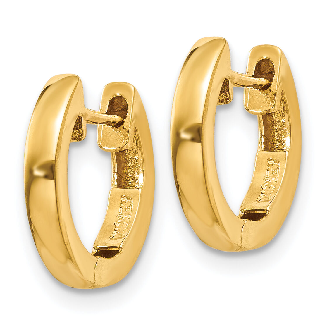 14k Polished 2MM Hinged Hoop Earrings-H772