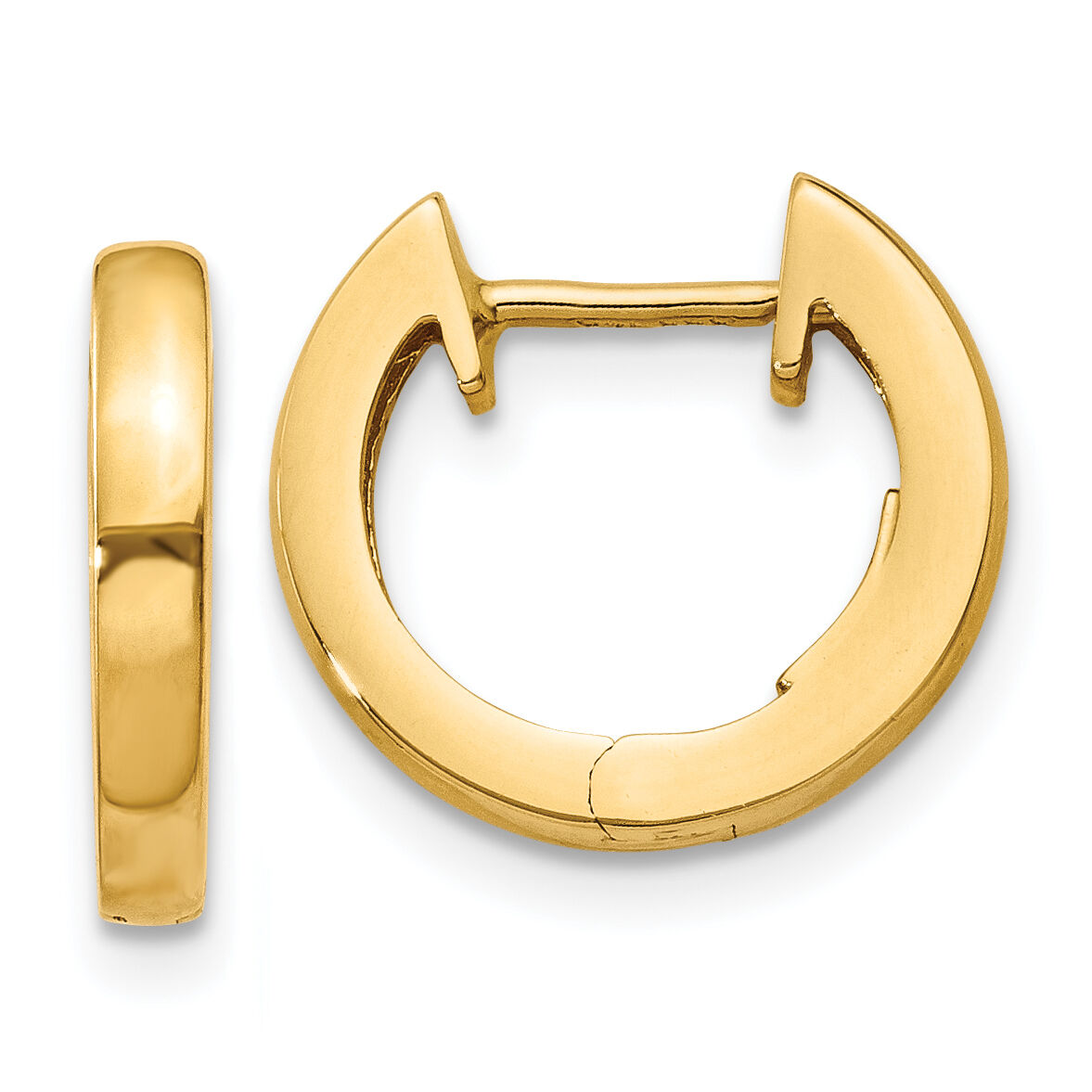 14k Polished 2MM Hinged Hoop Earrings-H772