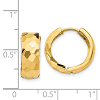 14k Faceted & Polished Hinged 6mm Hoop Earrings-H786