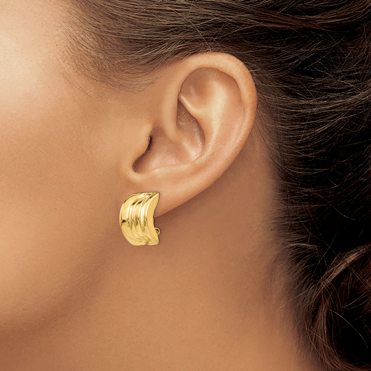 14k Omega Clip Non-pierced Earrings-H864
