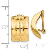 14k Omega Clip Non-pierced Earrings-H864
