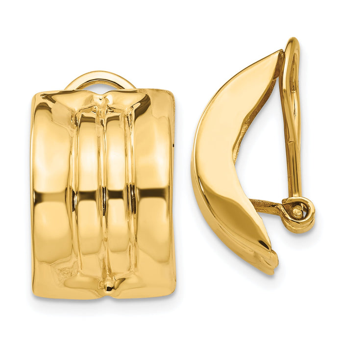 14k Omega Clip Non-pierced Earrings-H864