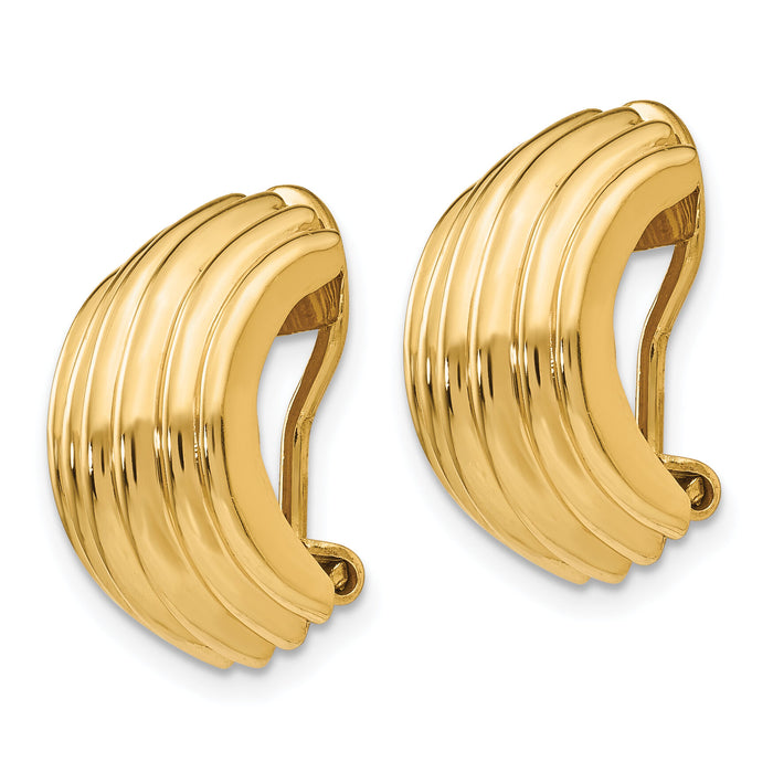 14k Omega Clip Non-pierced Earrings-H869