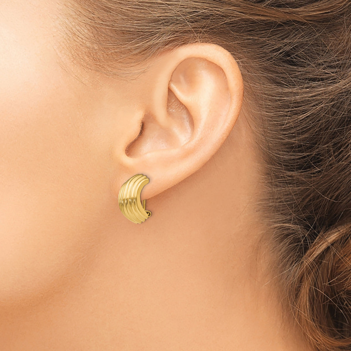 14k Omega Clip Non-pierced Earrings-H869