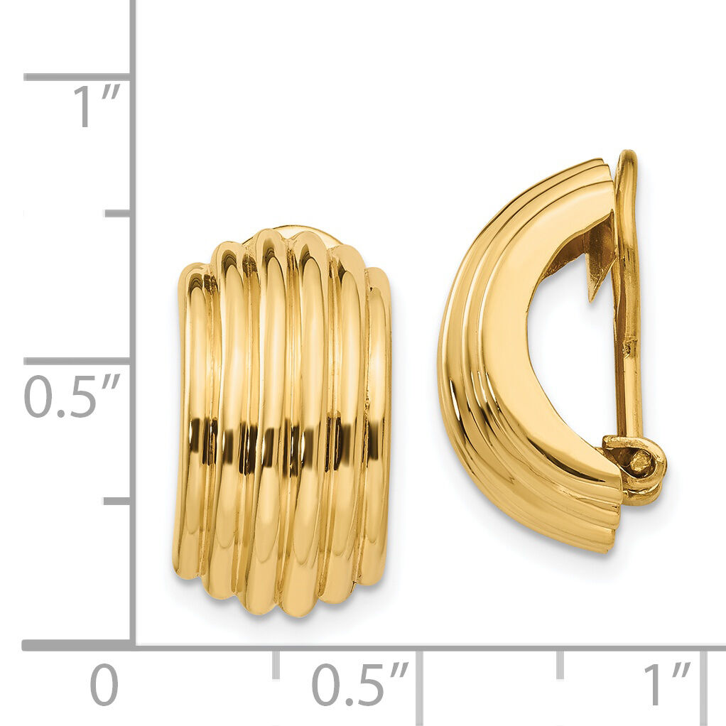 14k Omega Clip Non-pierced Earrings-H869