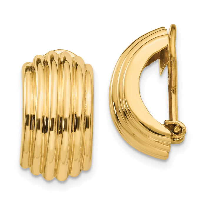 14k Omega Clip Non-pierced Earrings-H869