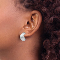 14k White Gold Non-pierced Earrings-H870