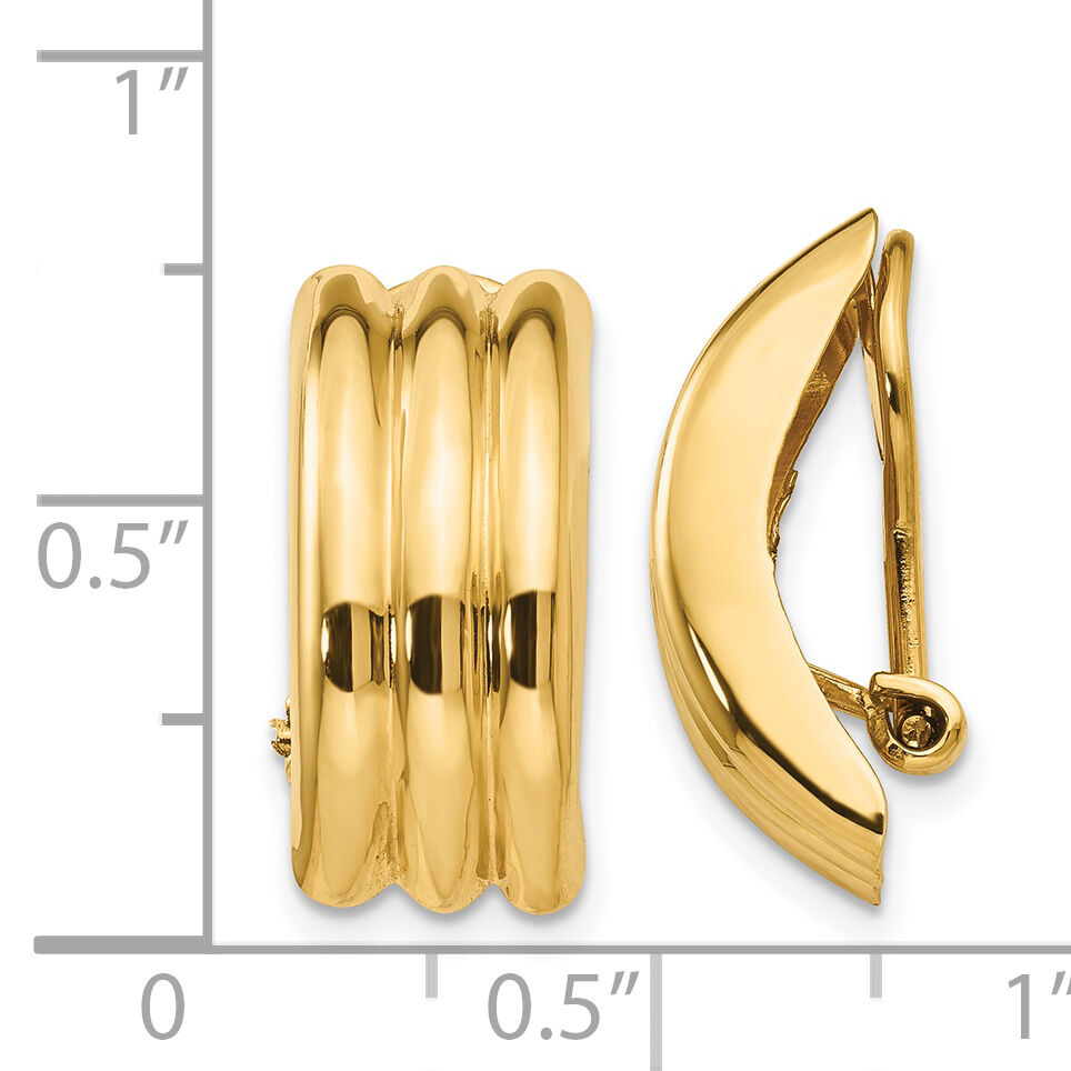 14k Omega Clip Non-pierced Earrings-H871
