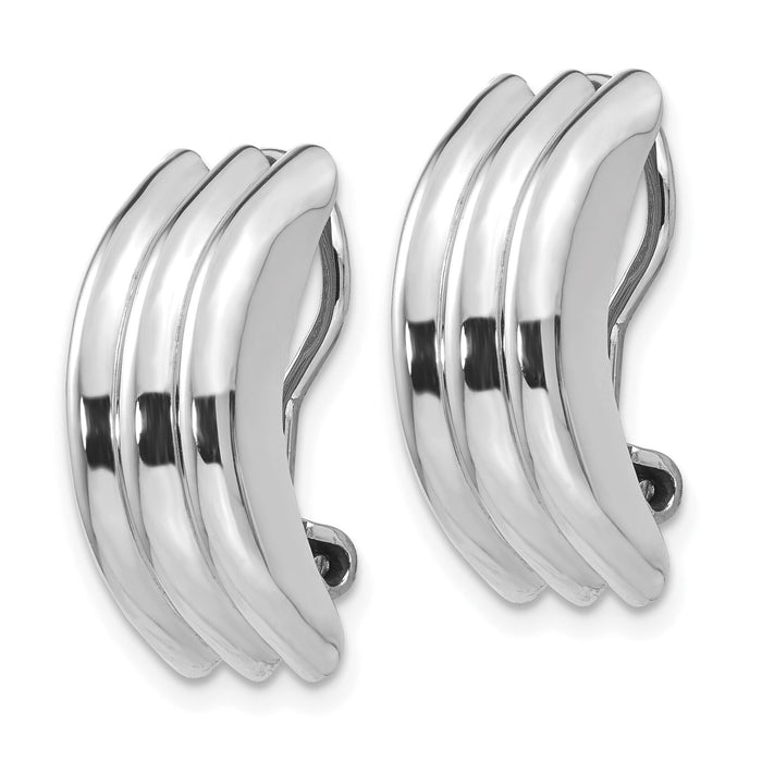 14k White Gold Omega Clip Non-pierced Earrings-H872