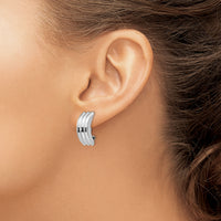 14k White Gold Omega Clip Non-pierced Earrings-H872