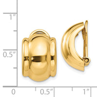 14k Omega Clip Non-pierced Earrings-H873