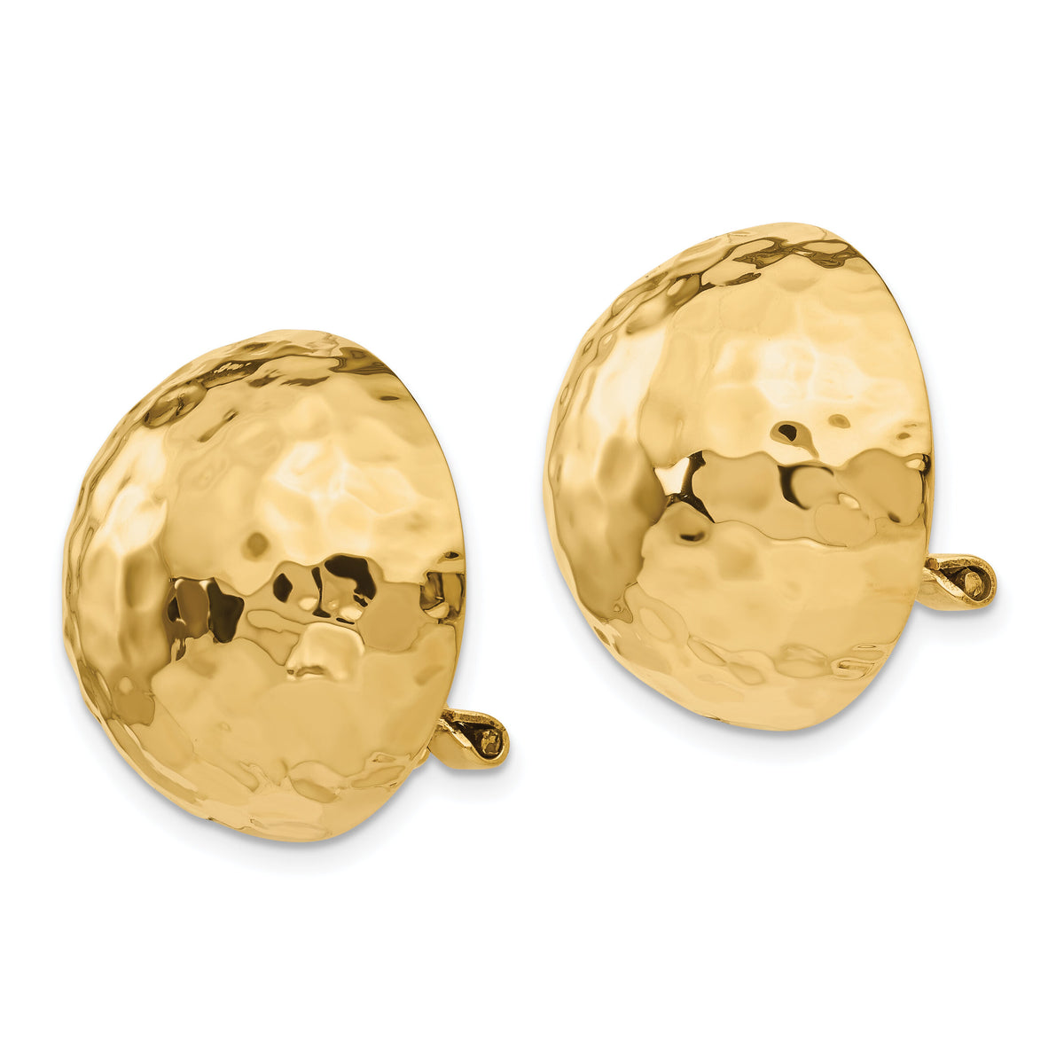 14k Omega Clip 20mm Hammered Non-pierced Earrings-H888