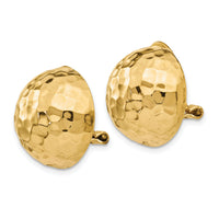 14k Omega Clip 18mm Hammered Non-pierced Earrings-H889