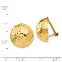 14k Omega Clip 18mm Hammered Non-pierced Earrings-H889