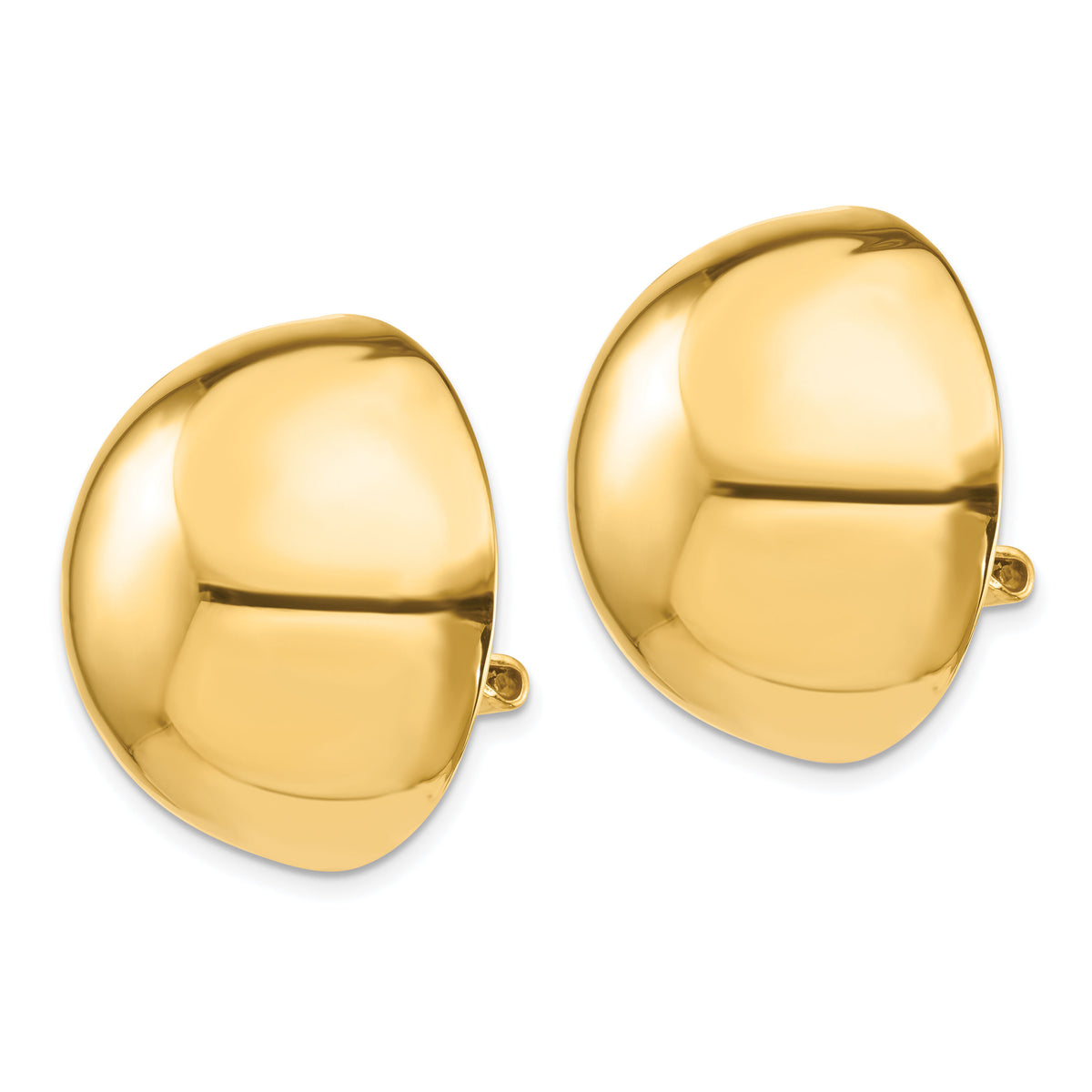 14k Omega Clip 24mm Half Ball Non-pierced Earrings-H895