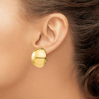 14k Omega Clip 24mm Half Ball Non-pierced Earrings-H895