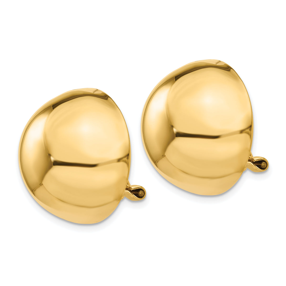 14k Omega Clip 20mm Half Ball Non-pierced Earrings-H896