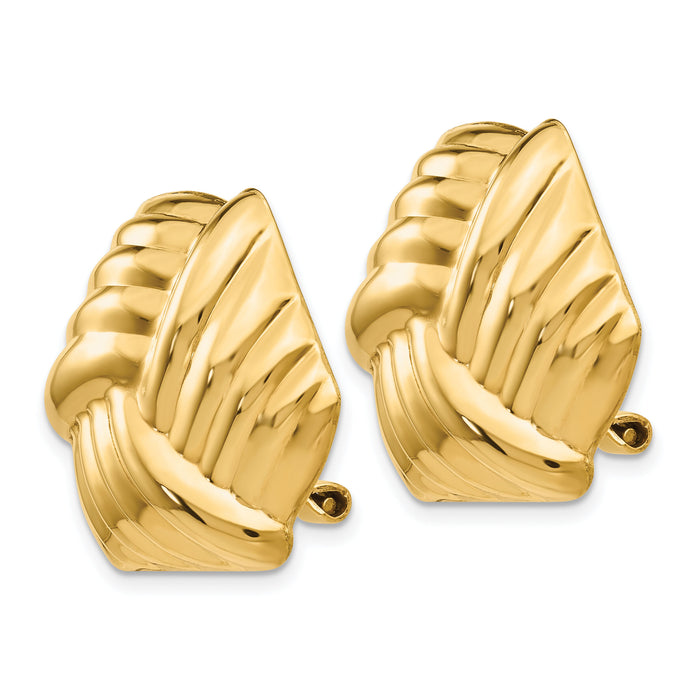 14k Omega Clip Non-pierced Earrings-H908