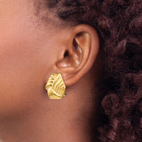 14k Omega Clip Non-pierced Earrings-H908