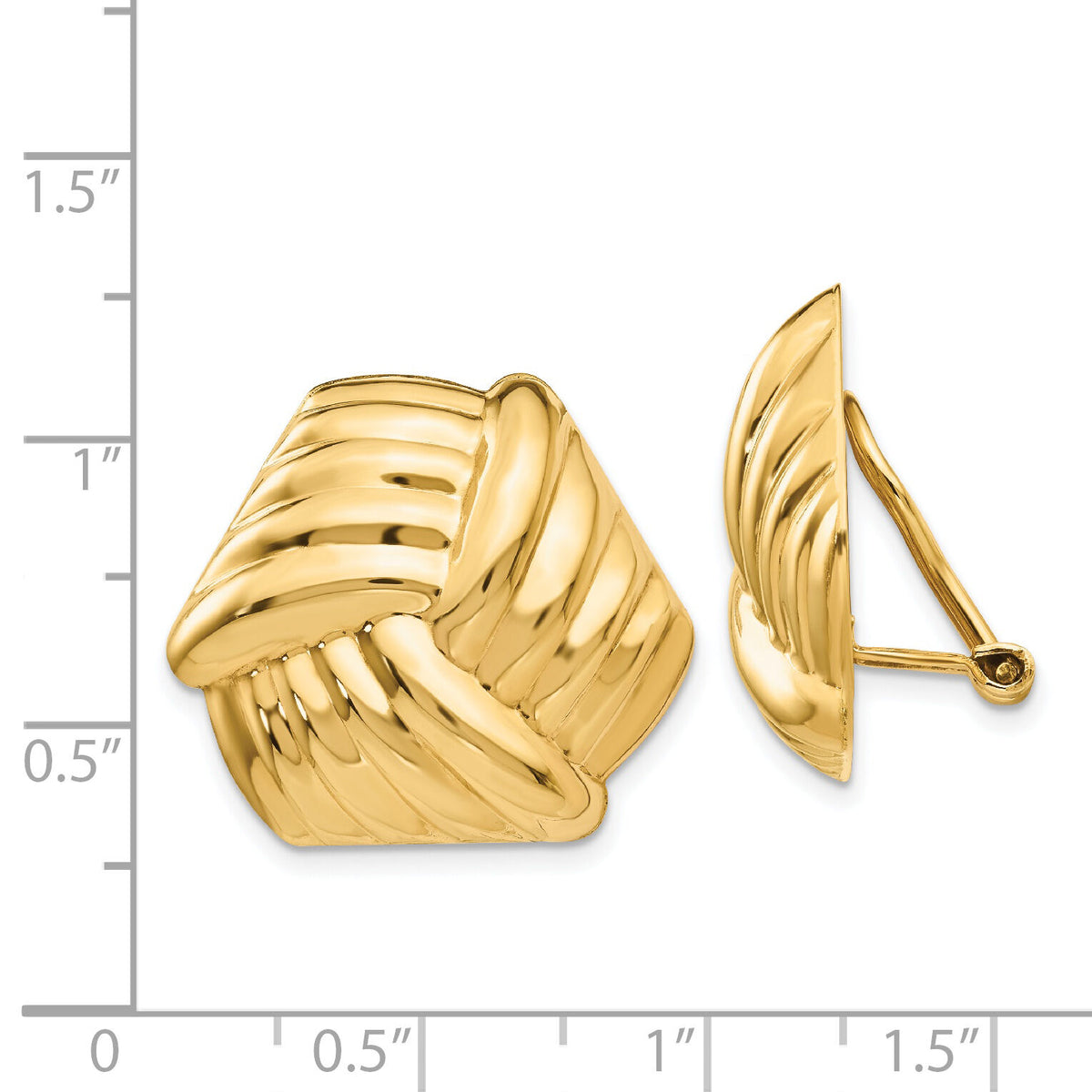 14k Omega Clip Non-pierced Earrings-H908