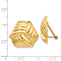 14k Omega Clip Non-pierced Earrings-H908