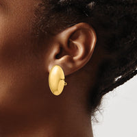 14k Omega Clip Polished Non-pierced Earrings-H911