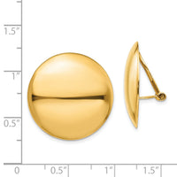 14k Omega Clip Polished Non-pierced Earrings-H911