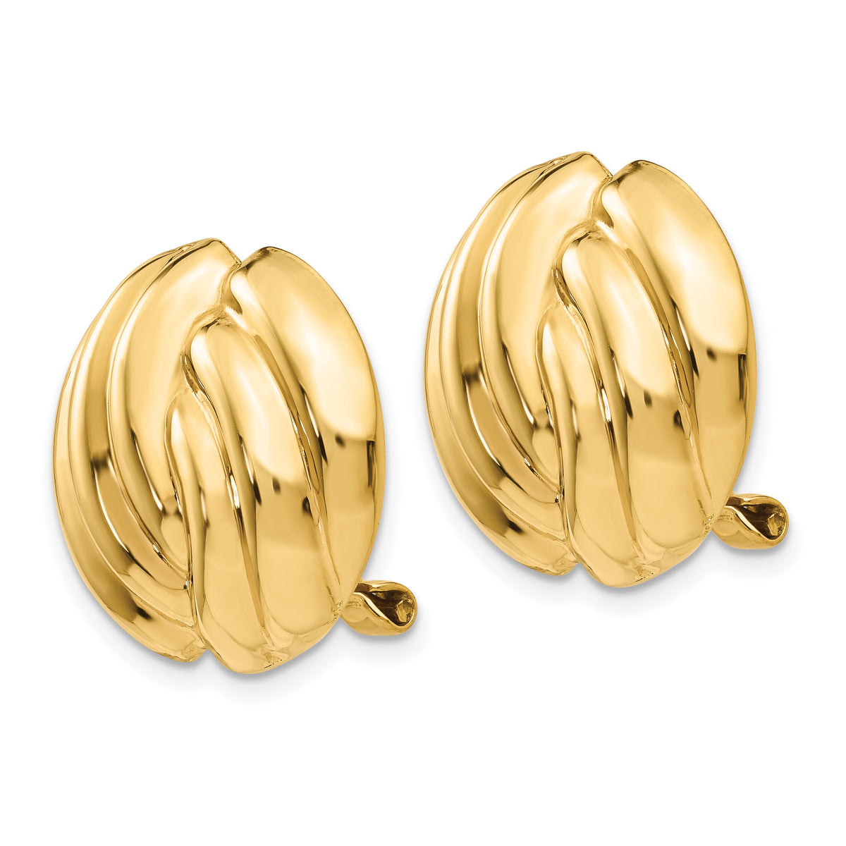14k Omega Clip Polished Non-pierced Earrings-H914