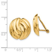 14k Omega Clip Polished Non-pierced Earrings-H914