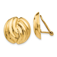 14k Omega Clip Polished Non-pierced Earrings-H914