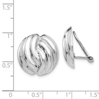 14k White Gold Omega Clip Non-pierced Earrings-H915