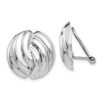 14k White Gold Omega Clip Non-pierced Earrings-H915