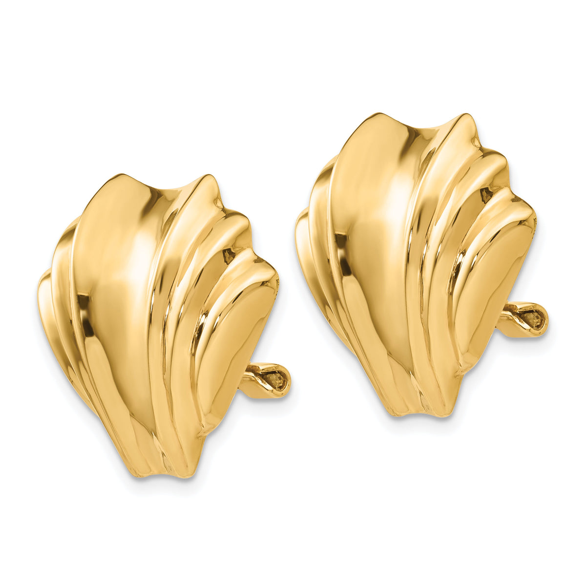 14k Omega Clip Polished Non-pierced Earrings-H916