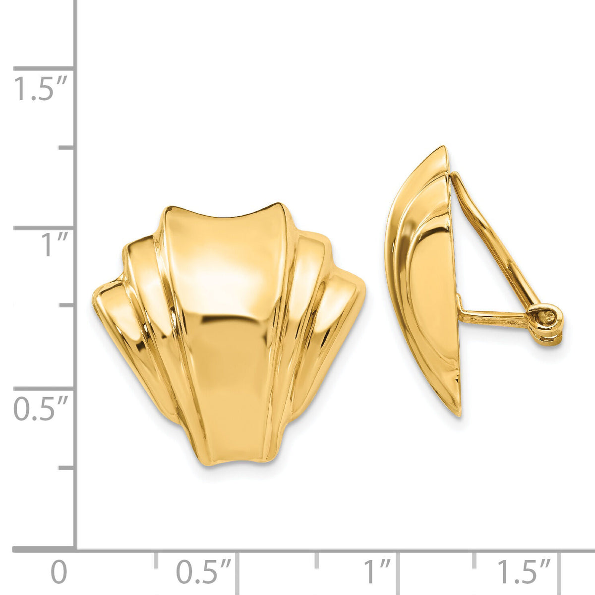 14k Omega Clip Polished Non-pierced Earrings-H916