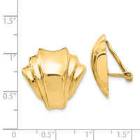 14k Omega Clip Polished Non-pierced Earrings-H916