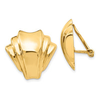 14k Omega Clip Polished Non-pierced Earrings-H916