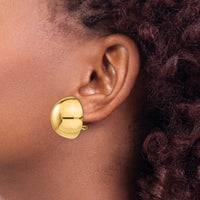 14k Omega Clip 24mm Half Ball Earrings-H918