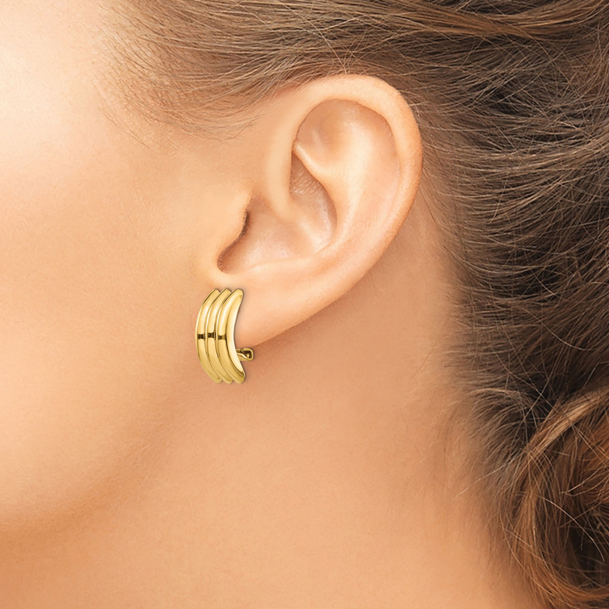 14k Omega Post Earrings-H954