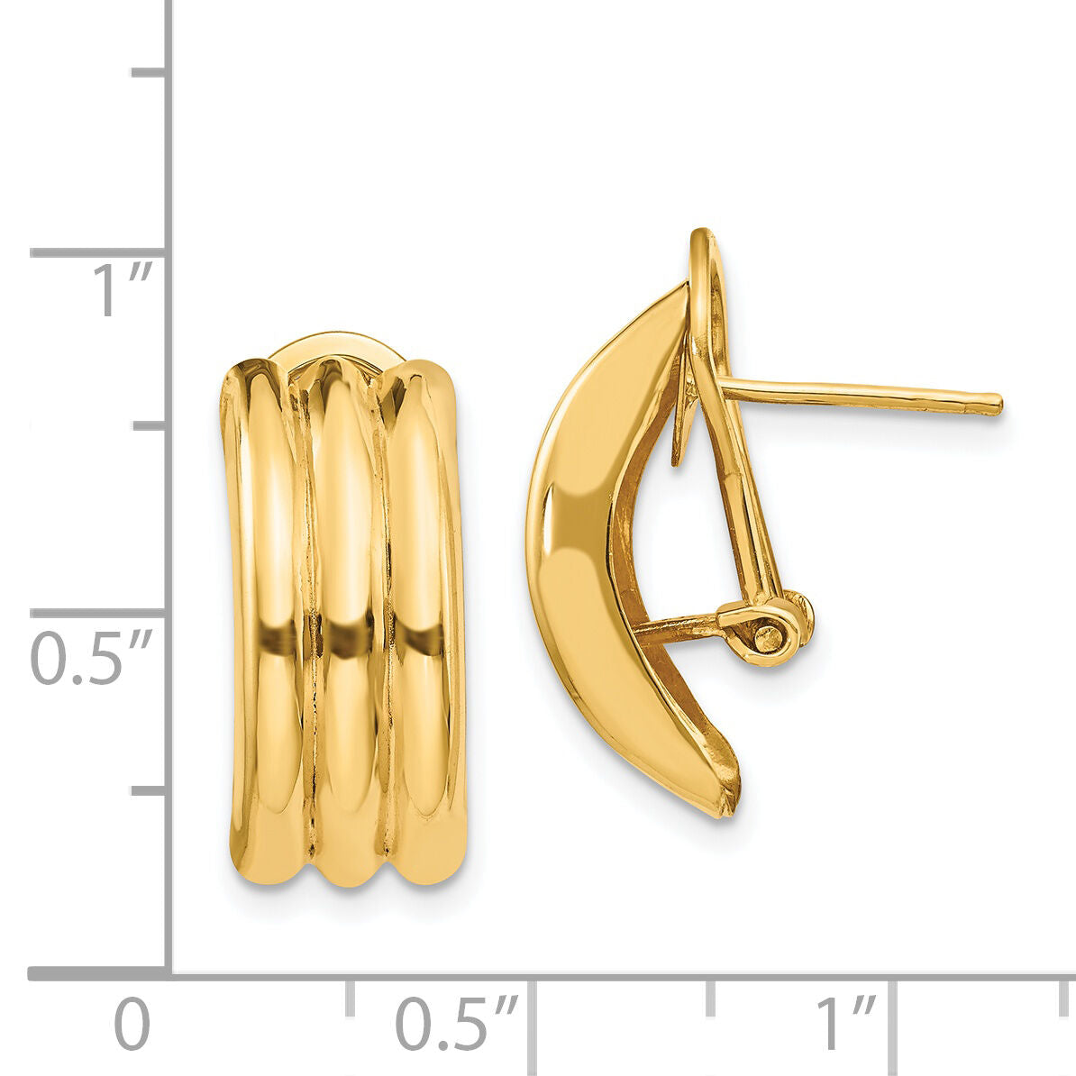 14k Omega Post Earrings-H954