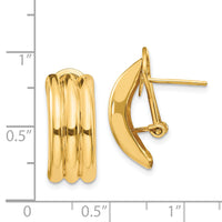 14k Omega Post Earrings-H954