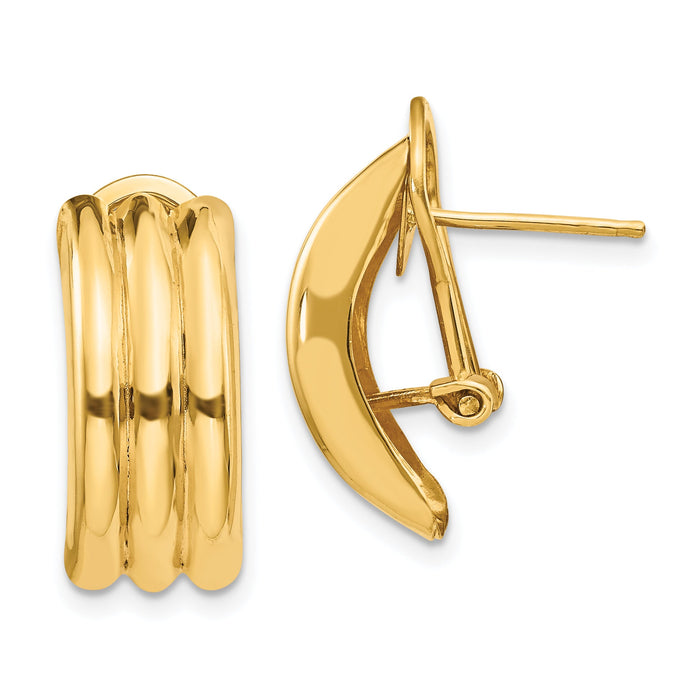14k Omega Post Earrings-H954