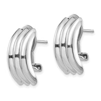 14k White Gold Omega Post Earrings-H955