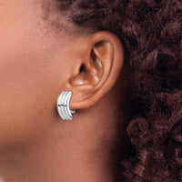 14k White Gold Omega Post Earrings-H955