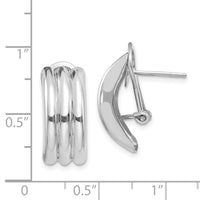 14k White Gold Omega Post Earrings-H955
