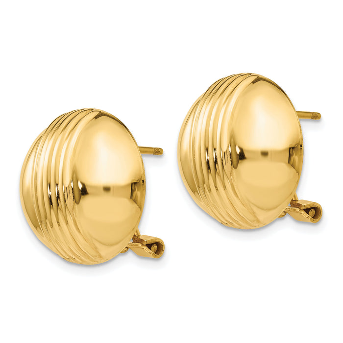 14k Omega Post Earrings-H966