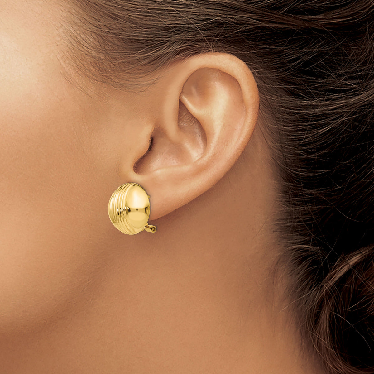 14k Omega Post Earrings-H966